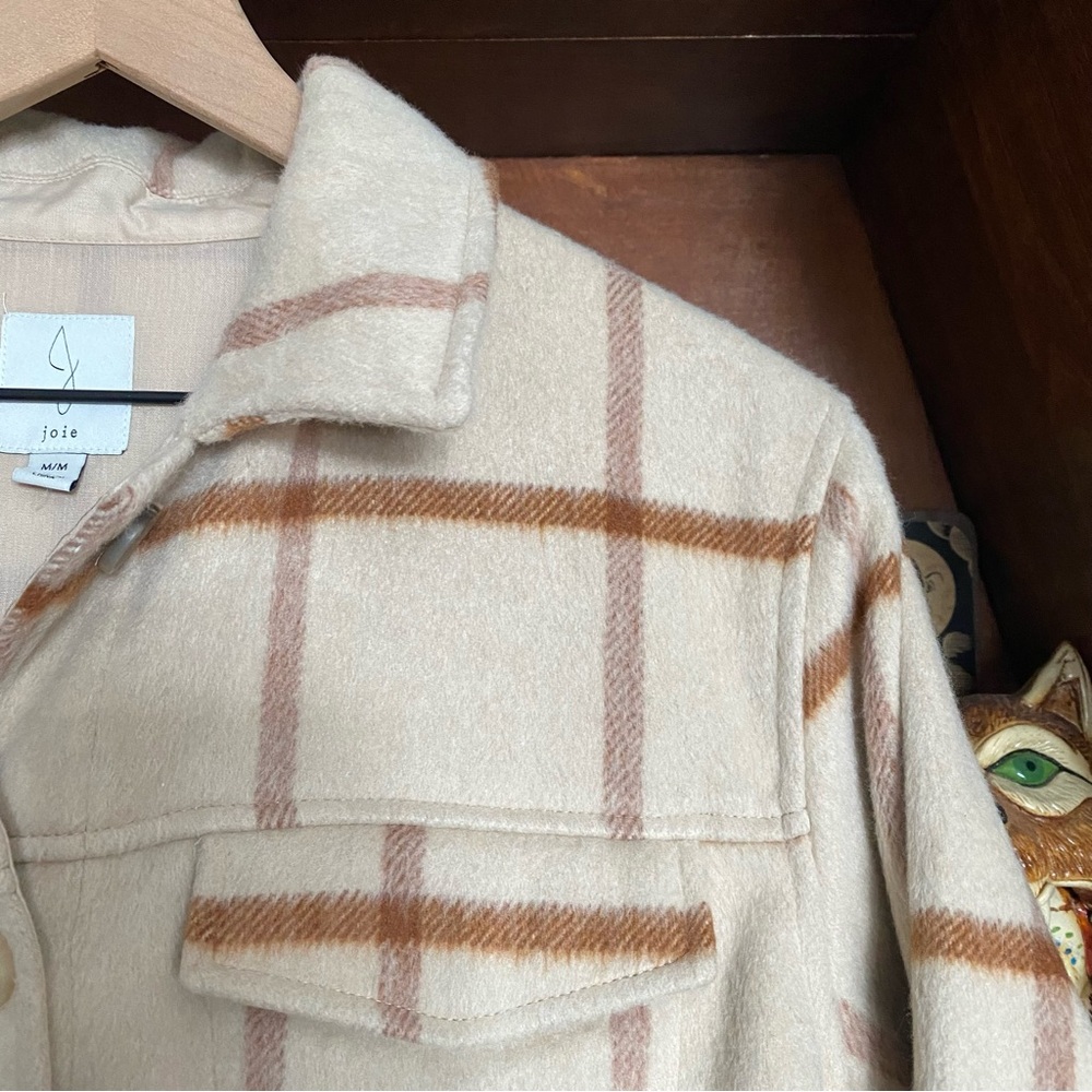 Joie - Cream Tan Flannel Jacket - Women’s Medium